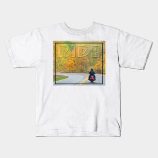 Motorcycles and Autumn Kids T-Shirt